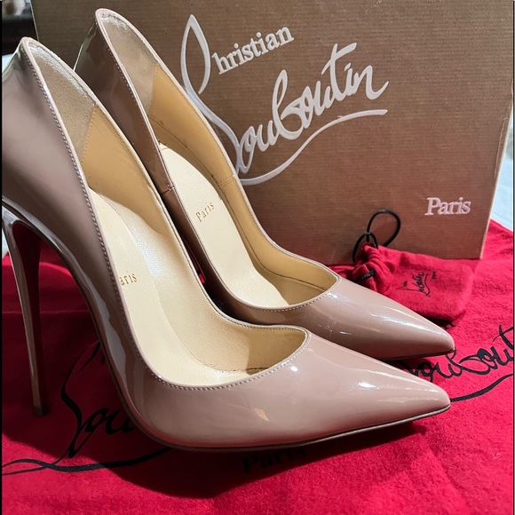 Christian Louboutin SO KATE 120MM Nude Patent Pump Heels - Picture 9 of 16